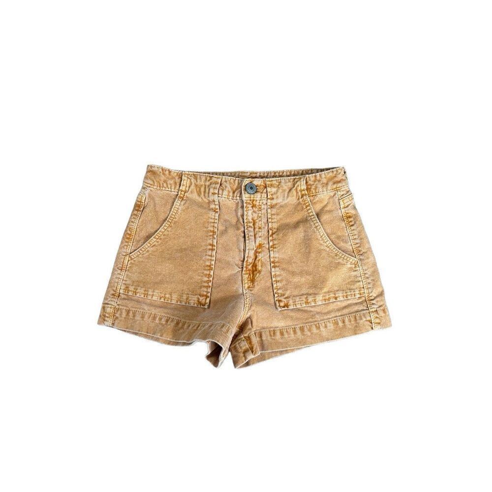 american eagle corduroy high rise shorts super stretch tan mustard size 0 boho